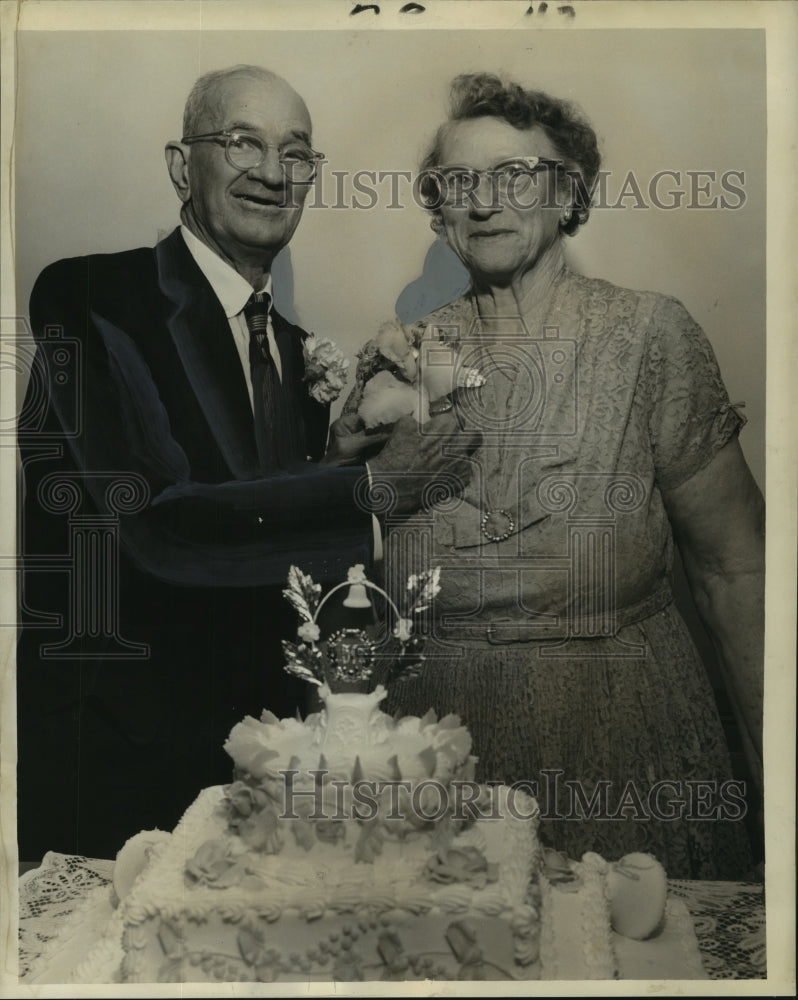 1961 Press Photo Mr. and Mrs. Robert Dauterive 50th wedding anniversary - Historic Images