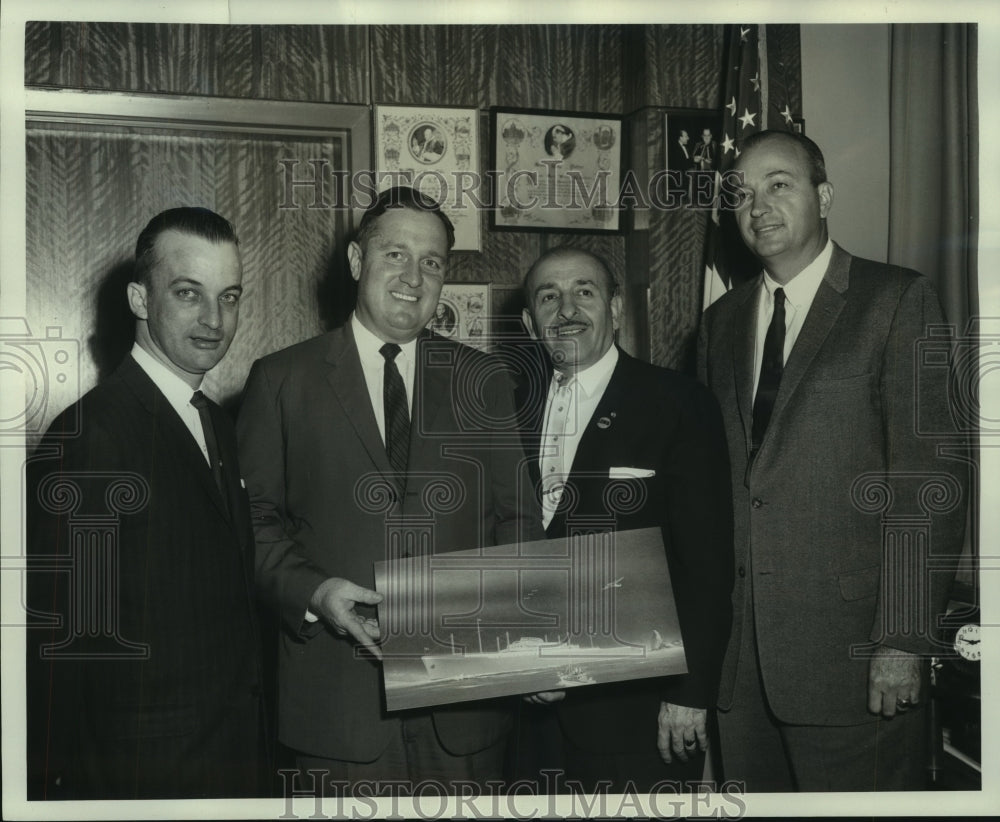 1963 Press Photo Planning for the U.S. Trade Exhibit Ship to South America - Historic Images