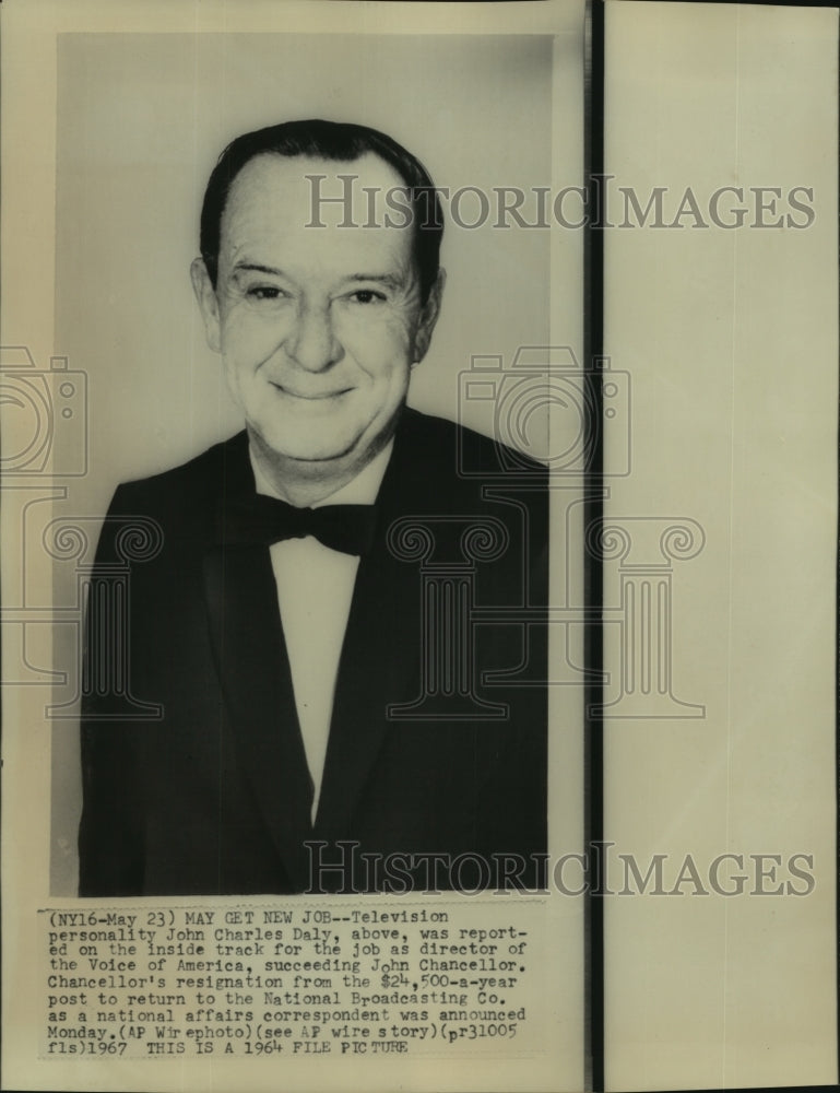 1964 Press Photo John C. Daley on inside track for Director of Voice of America - Historic Images