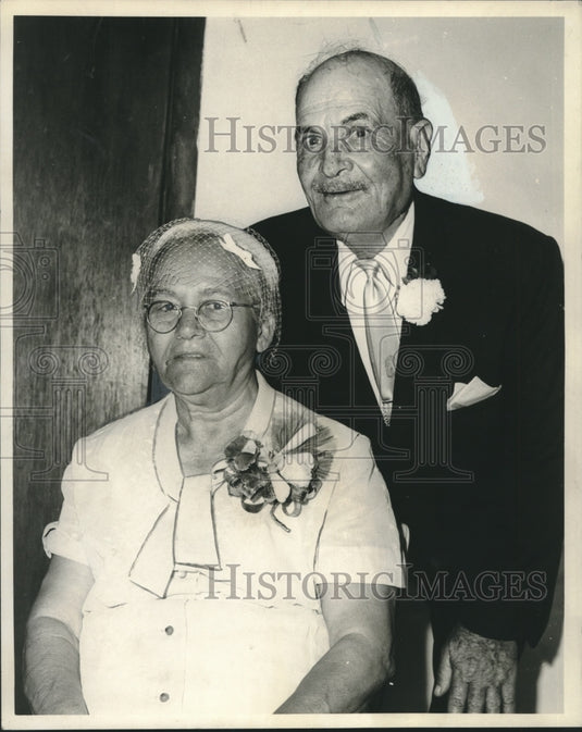 1966 Press Photo Mr & Mrs Peter DiMarco Sr. celebrating 50th wedding anniversary - Historic Images