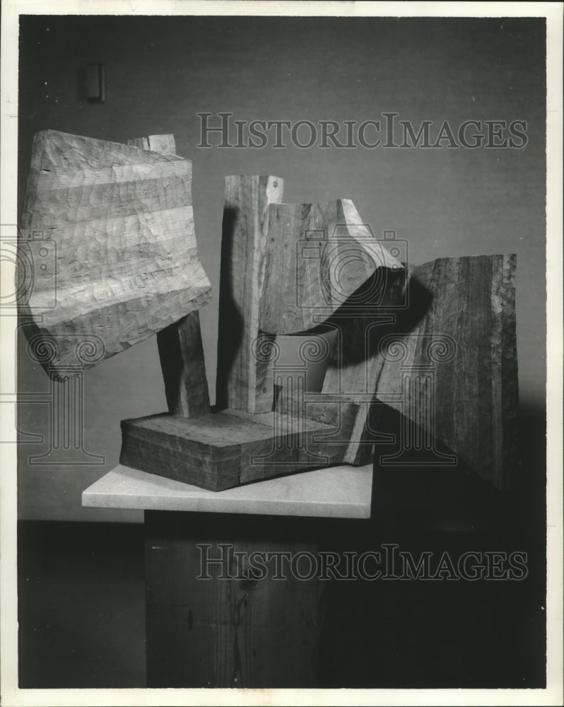 1963 Press Photo Wood Sculpture-George Sugarman Forms in Walnut - noa88086 - Historic Images