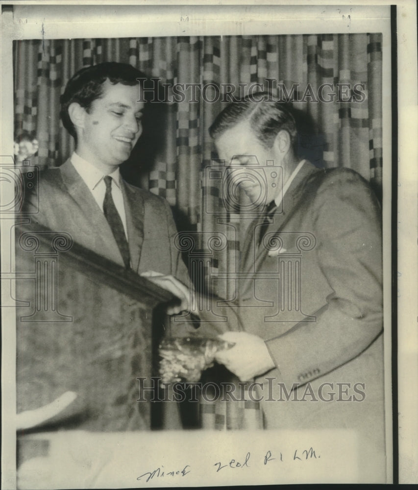 1966 Wilson F. Minor receiving the 1966 Louis M. Lyons award - Historic Images