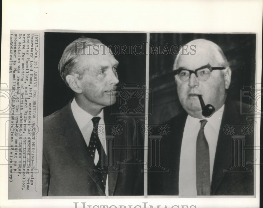 1963 Foreign Secretary Lord Home in London- British Cabinet meeting-Historic Images