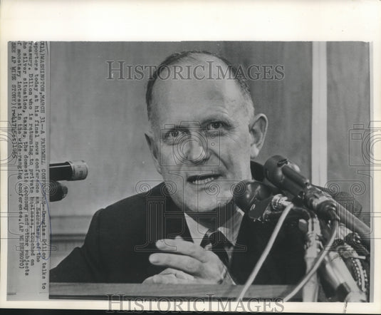1965 Press Photo Secretary of the Treasury Douglas Dillon's farewell conference - Historic Images