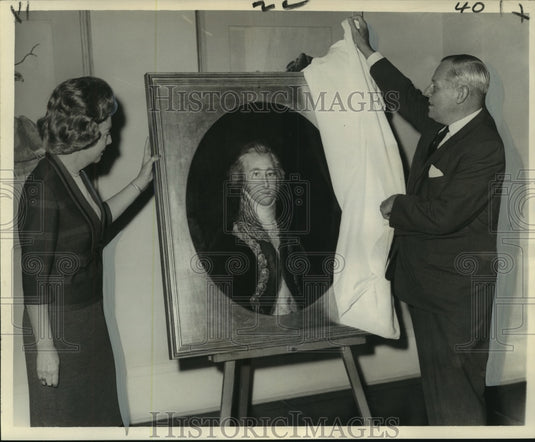 1964 Press Photo Painting of Don Alejandro de O'Reilly Unveiled - noa89425 - Historic Images