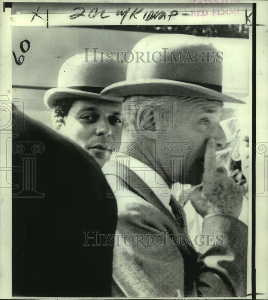 1969 Press Photo David De Rothschild & father Guy at Grand Prix de Par ...