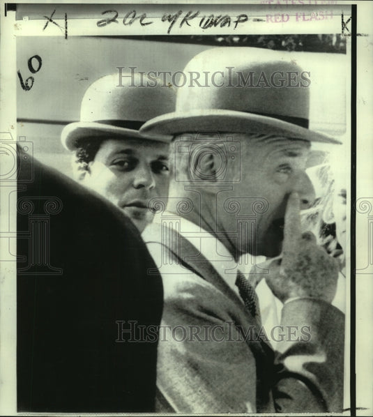 1969 Press Photo David De Rothschild & father Guy at Grand Prix de Paris Race - Historic Images