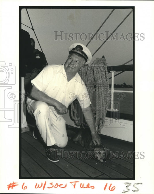 1989 David Duggins on board Ship-Historic Images