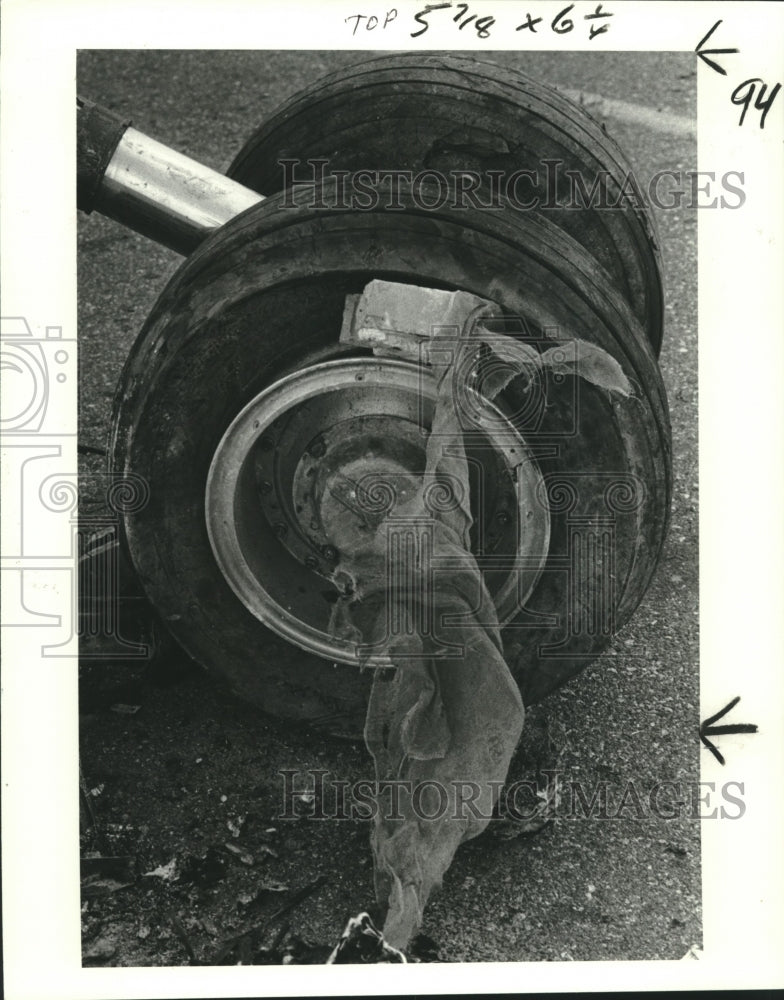 1981 Part of the Landing gear from the Pan Am Flight 759 Crash-Historic Images