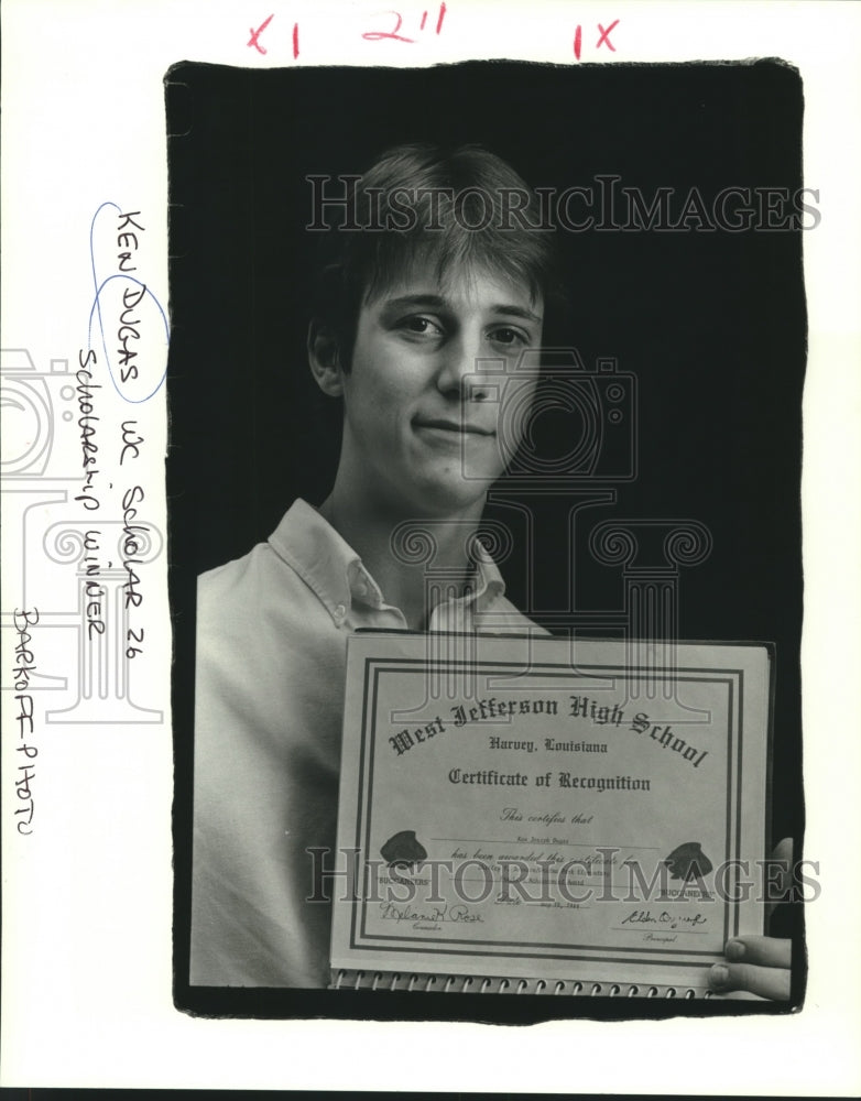 1988 Press Photo Ken Dugas, West Jefferson High School- Honor Student - Historic Images