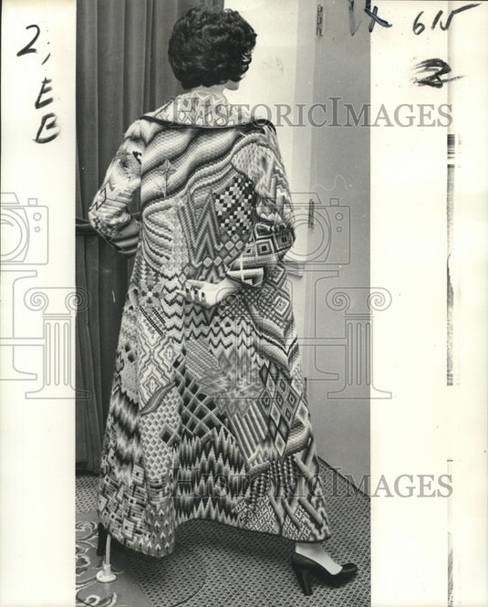 Award winning trench coat made & designed by Nancy Dent-Historic Images