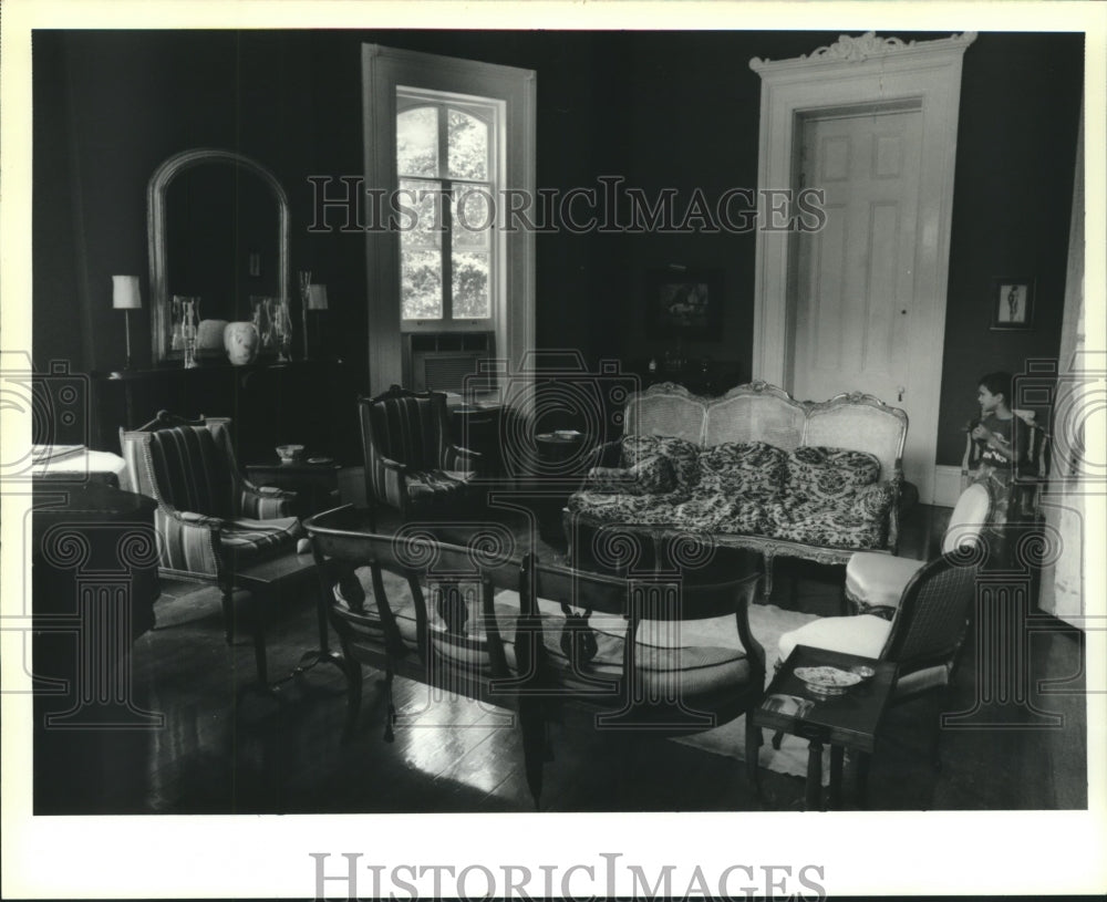 1991 Eric Normand at Restored Parlor of Home in Louisiana - Historic Images