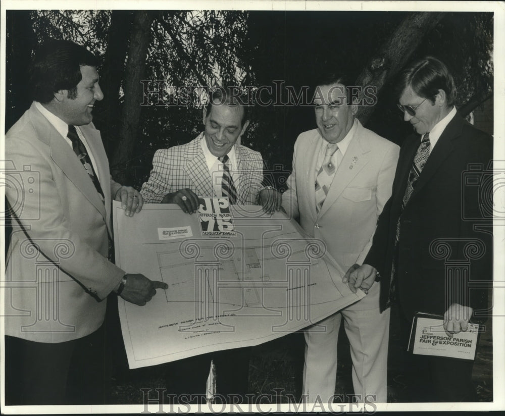 1975 Press Photo Officials Review Plans for Jefferson Parish Fair &amp; Exposition - Historic Images