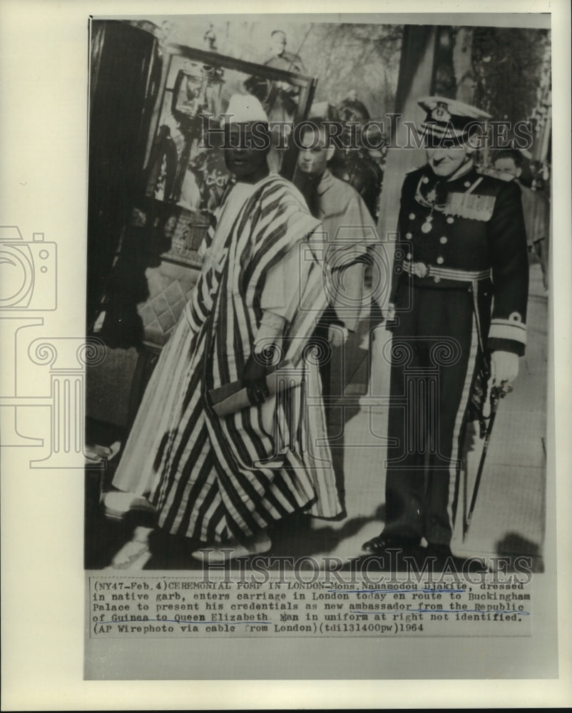 1964 Press Photo Ambassador Nanamodou Djakite of Republic of Guinea in London - Historic Images