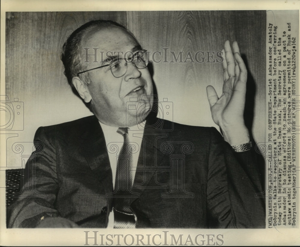 1962 Soviet Ambassador Anatoly Dobrynin at the State Department - Historic Images