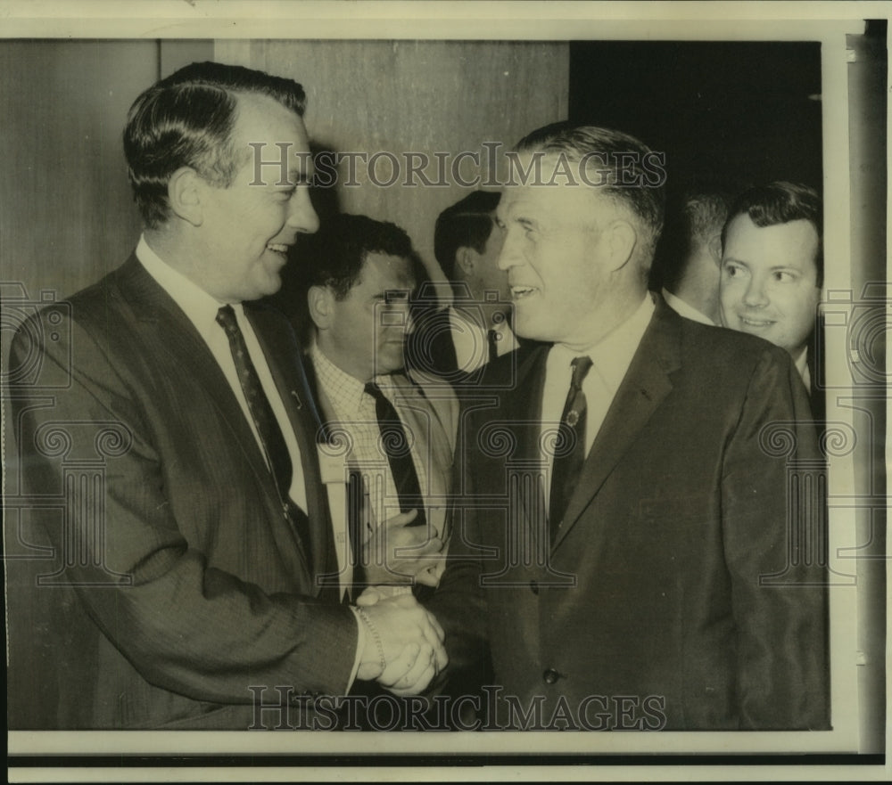 1966 Press Photo Governor George Romney and Donald Douglas Jr. in Los Angeles. - Historic Images