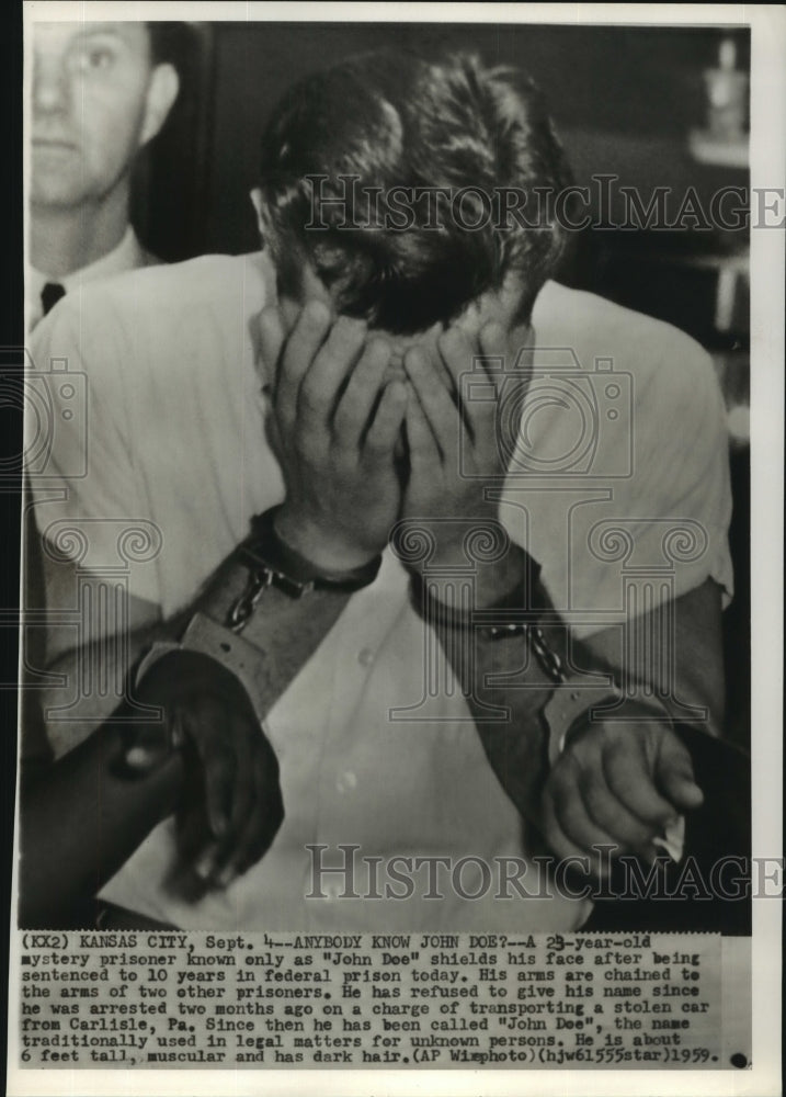 1959 Press Photo Mystery prisoner John Doe - noa93666 - Historic Images