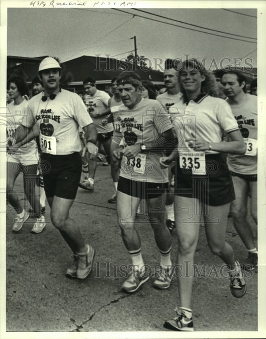 1983 Press Photo East Jefferson Hospital patients & staff in Run For Your LIfe - Historic Images