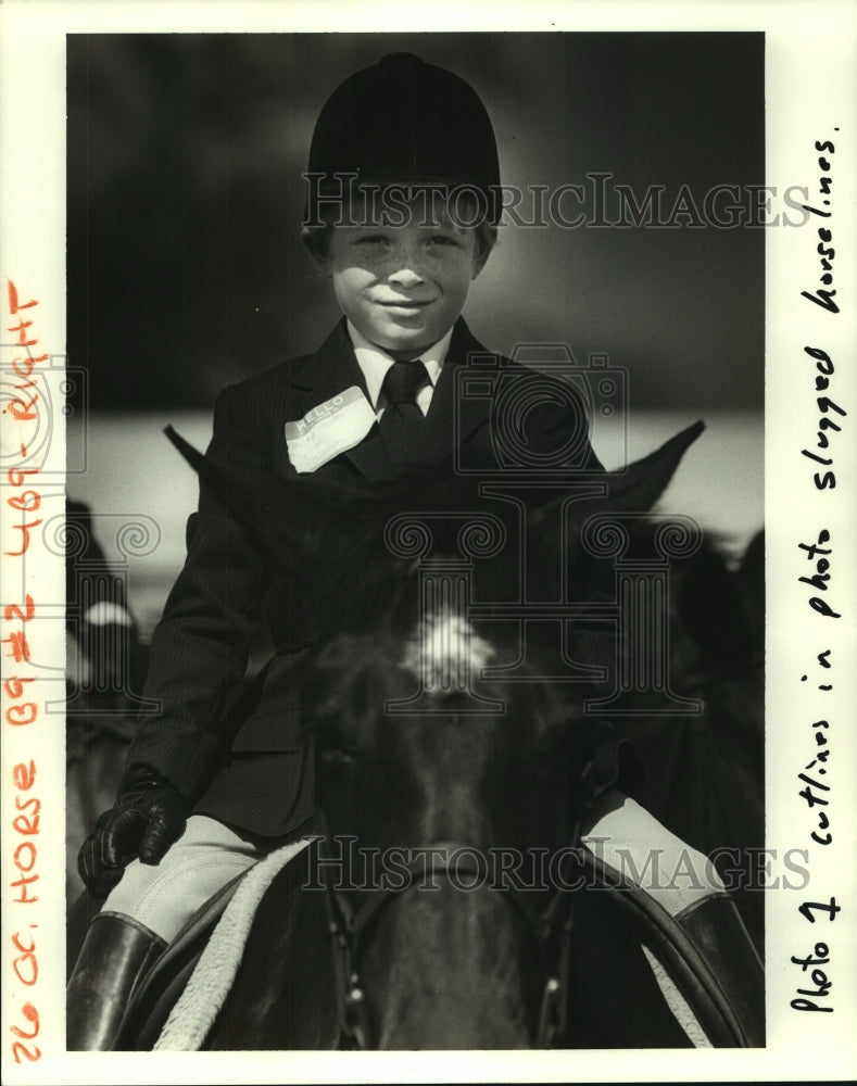 1987 Press Photo Young Boy and Horse in Dressage Competition - noa93967 - Historic Images