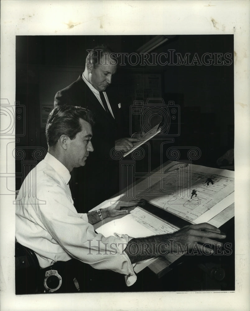 1964 Press Photo Detective George Delpidio and Sergeant Cornelius Drumm - Historic Images