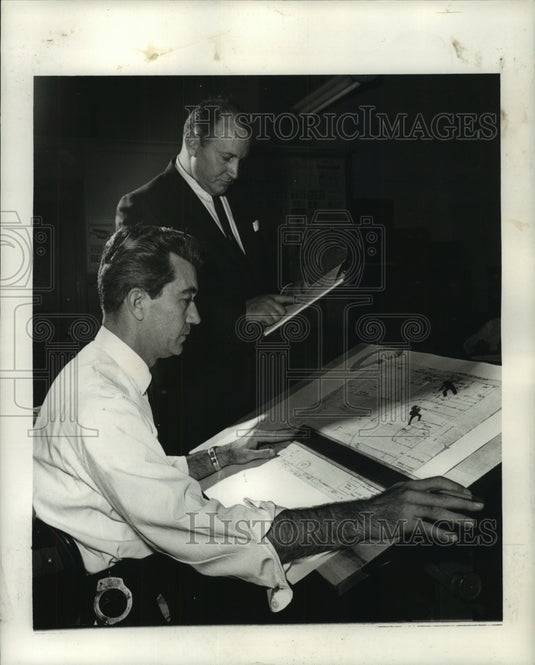 1964 Press Photo Detective George Delpidio and Sergeant Cornelius Drumm - Historic Images