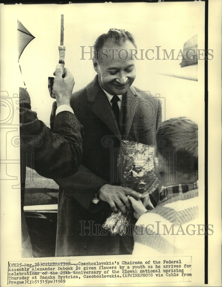 1969 Press Photo Czechoslovakian Chairman, Federal Assembly Alexander Dubcek - Historic Images