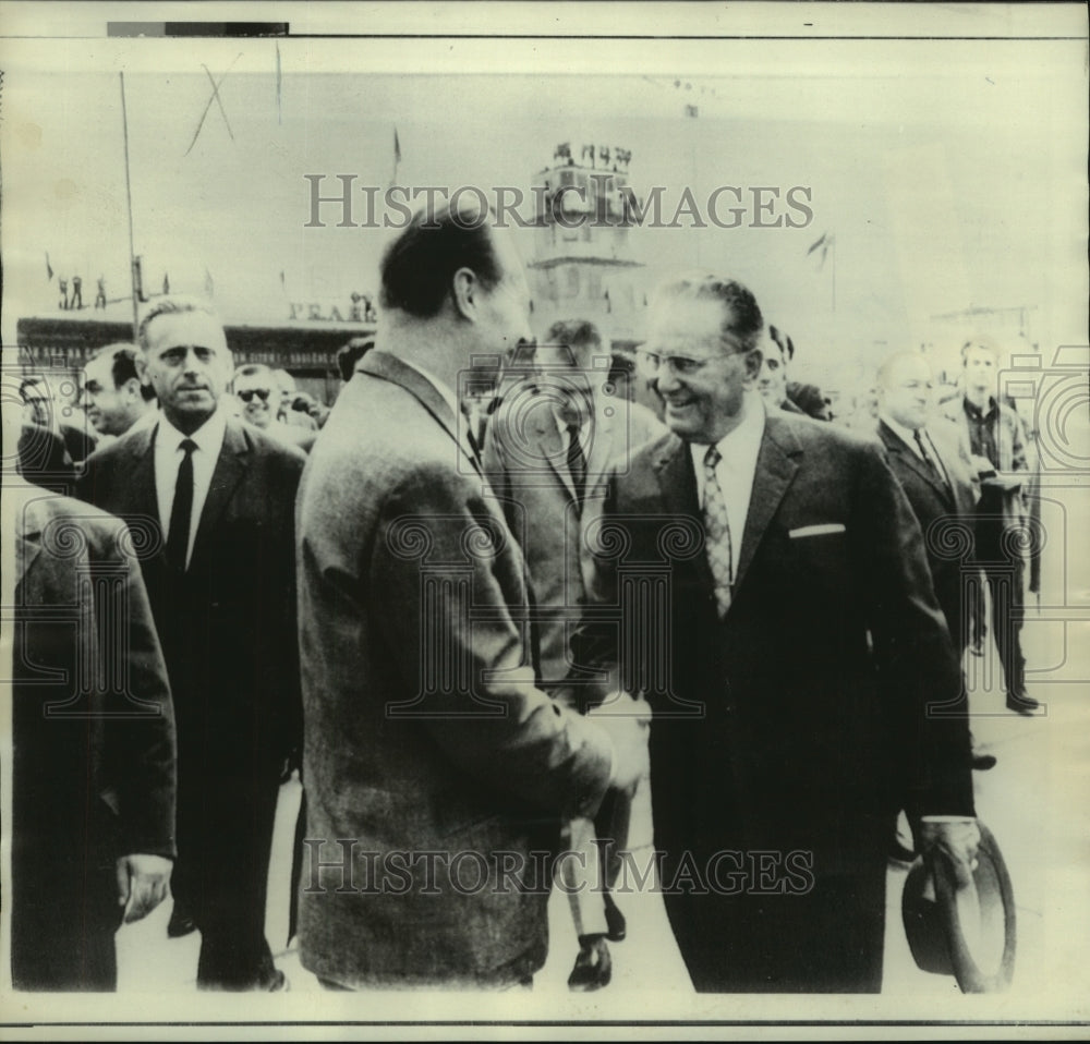 1968 Press Photo Czech Communist Party leader Alexander Dubcek with Pres. Tito - Historic Images