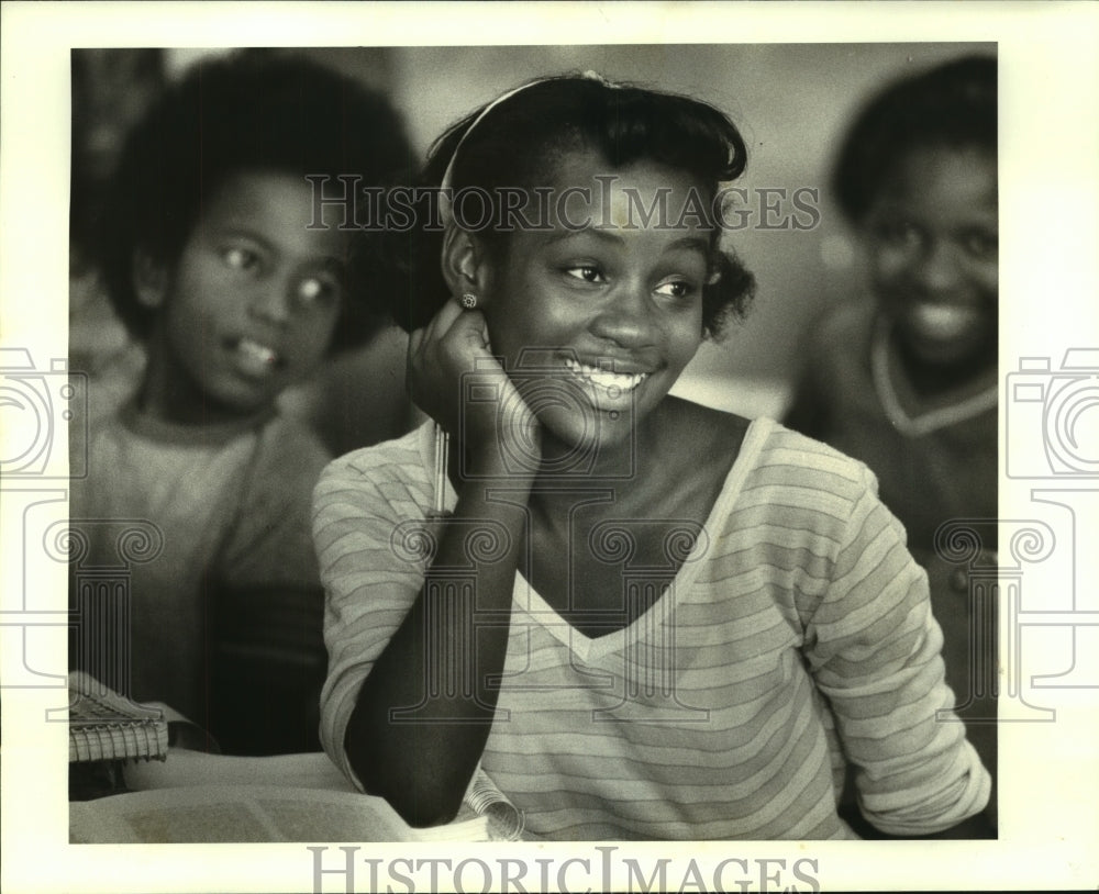 1982 Press Photo Charlotte Drumgole in Class at McDonough School, New Orleans - Historic Images