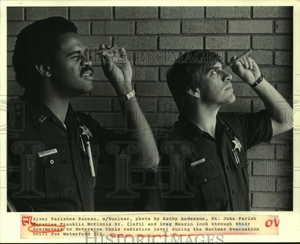 1984 Press Photo St. John Parish Deputies Use Dosimeters - noa94882 - Historic Images