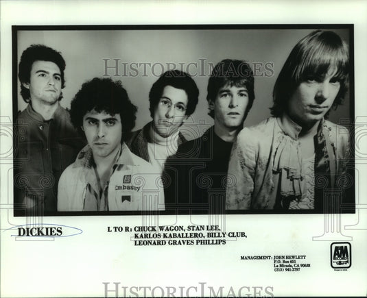 1980 Press Photo Dickies, entertainers and recording artists for A&M Records - Historic Images