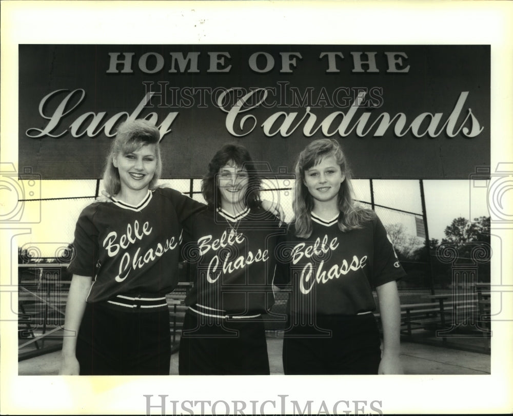 1991 Press Photo Shannon Dickson and Shannon Dickson of Belle Chasse Cardinals. - Historic Images