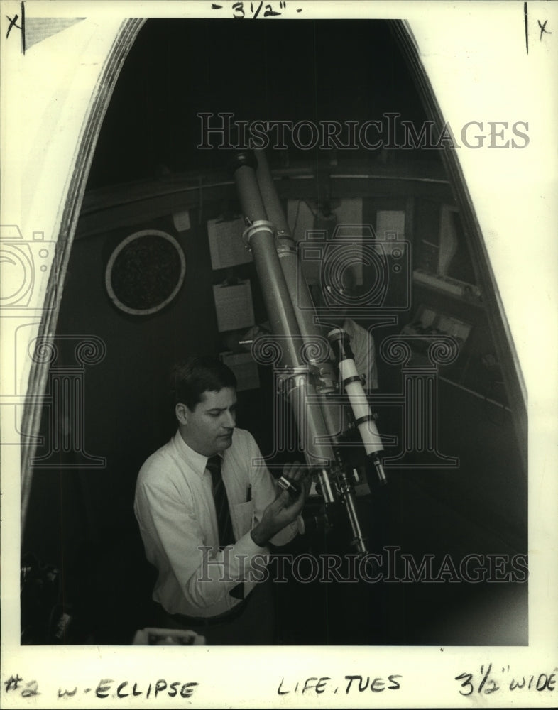 1984 Barry Simon tunes reflecting telescope in observatory - Historic ...