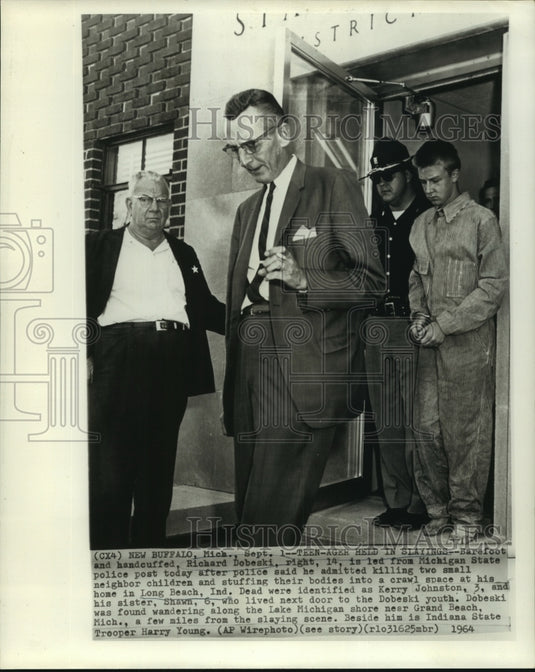 1964 Press Photo Richarad Dobeski charged with murdering two children. - Historic Images