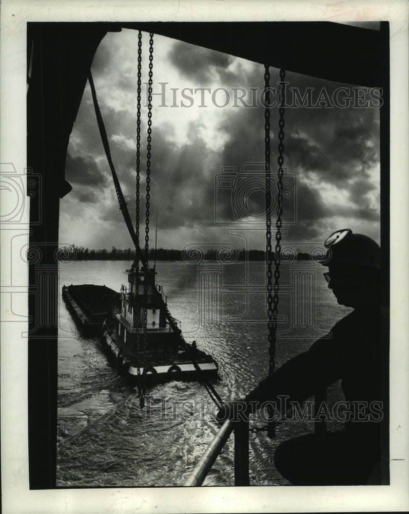 1965 Materials Leaving Pontchartrain Works by Barge-Historic Images