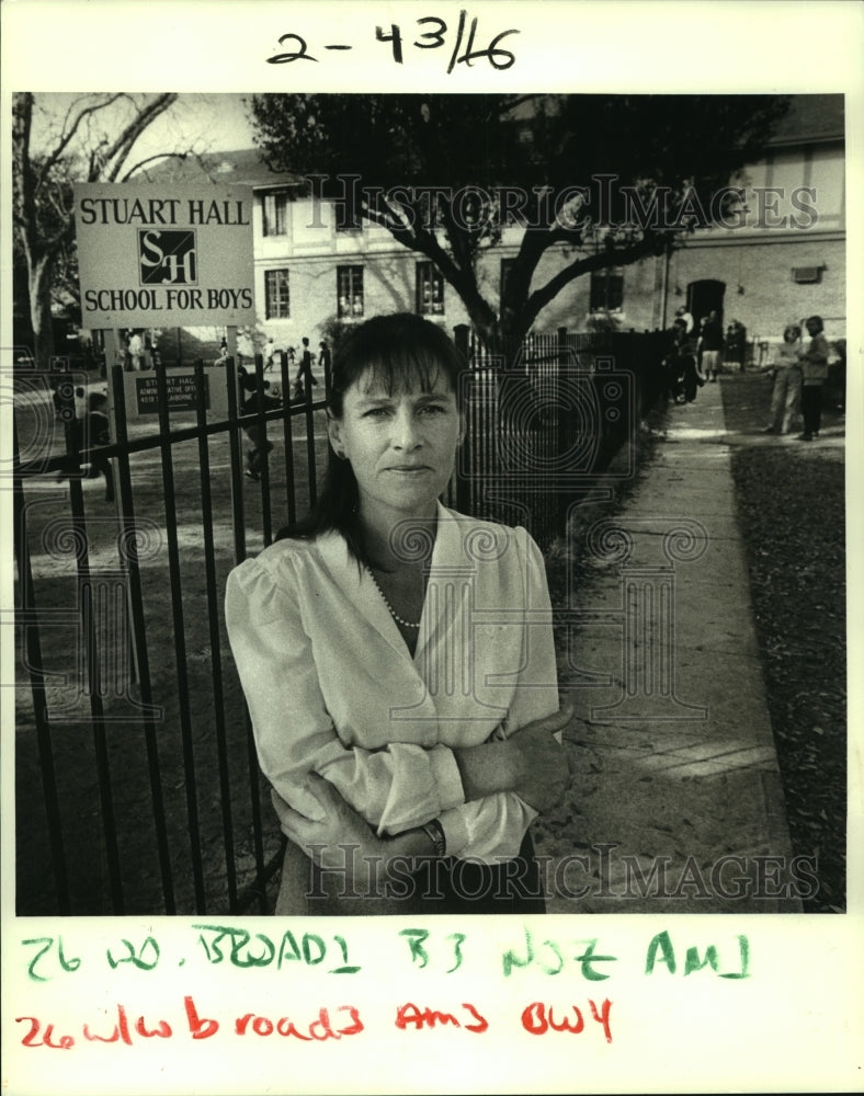 1987 Press Photo Neighborhood advocate and school expansion opponent Patsy Eaves - Historic Images