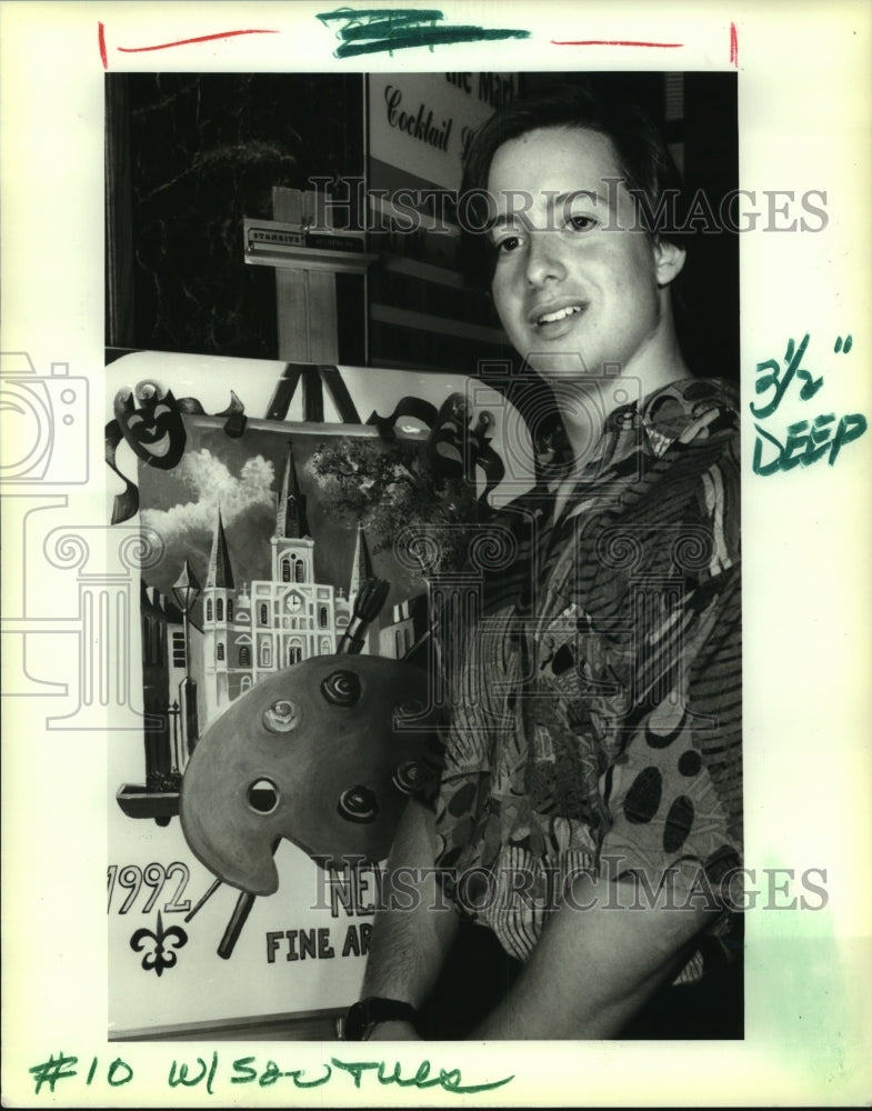 1992 Press Photo Brad Dupuy at the New Orleans Art Association Event - Historic Images