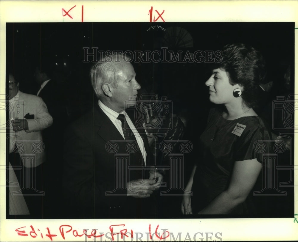 1989 Press Photo Edwin Edwards and Tiffany Gauthreaux at Miller's Roast Party - Historic Images