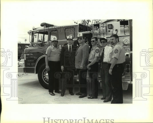 1990 Press Photo Fire truck dedication at East St. Charles Parish Volunteer - Historic Images
