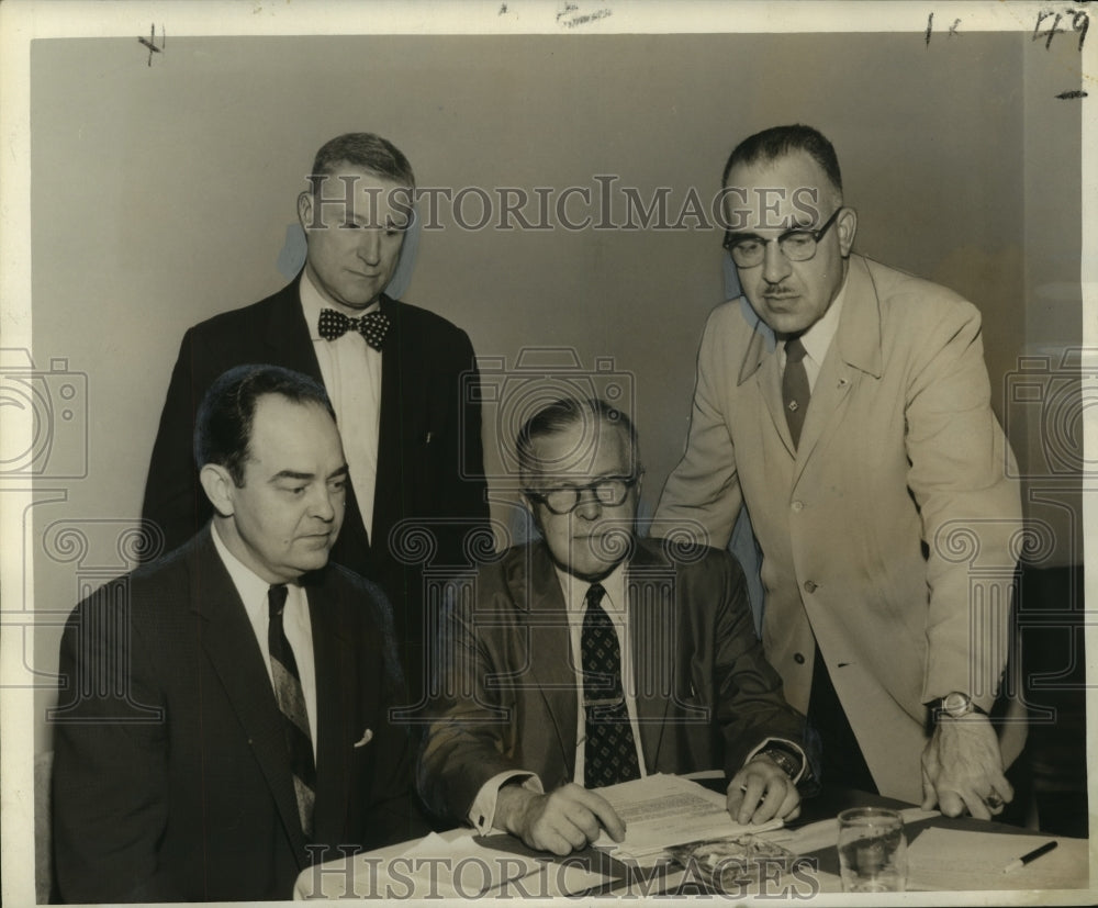 1957 Dr. Nicholson Eastman &amp; others discuss convention plans - Historic Images