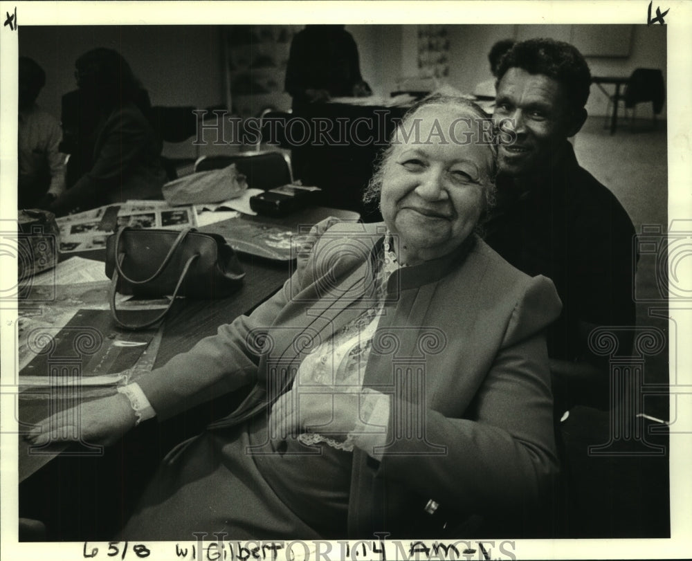 1984 Press Photo Annabelle T. Dutton &amp; Judge H. Dixon at Gilbert Academy reunion - Historic Images