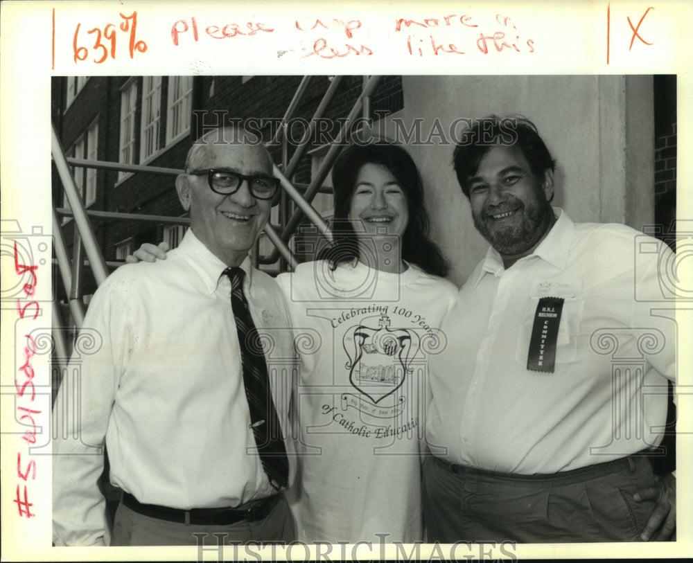 1991 Press Photo Dr Homer Dupuy, Betty &amp; Jay Walsh at Holy Name 100th Aniversary - Historic Images