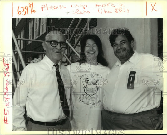1991 Press Photo Dr Homer Dupuy, Betty & Jay Walsh at Holy Name 100th Aniversary - Historic Images