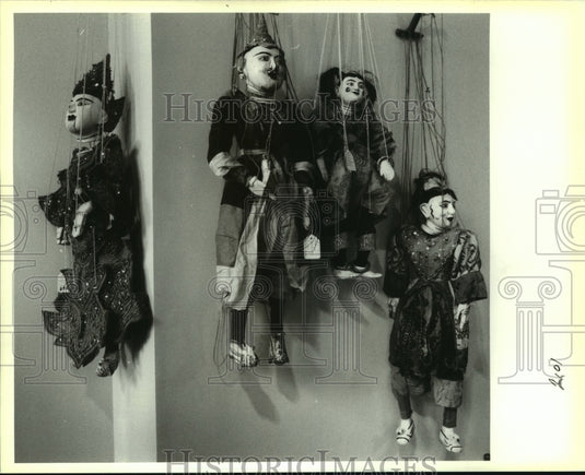 1994 Press Photo Puppets on Display at the Puppetorium, Upper Pontalba, LA - Historic Images