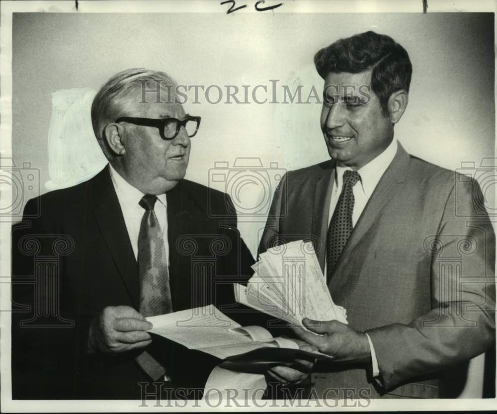 1970 Joe Delaney Jr. of States-Item Grid Fund Committee and son Joe - Historic Images