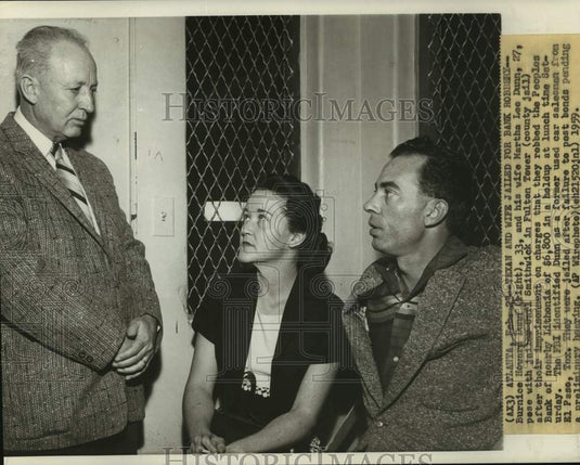 1959 Burnice Howard & Martha Lee Dunn jailed for bank robbery - Historic Images