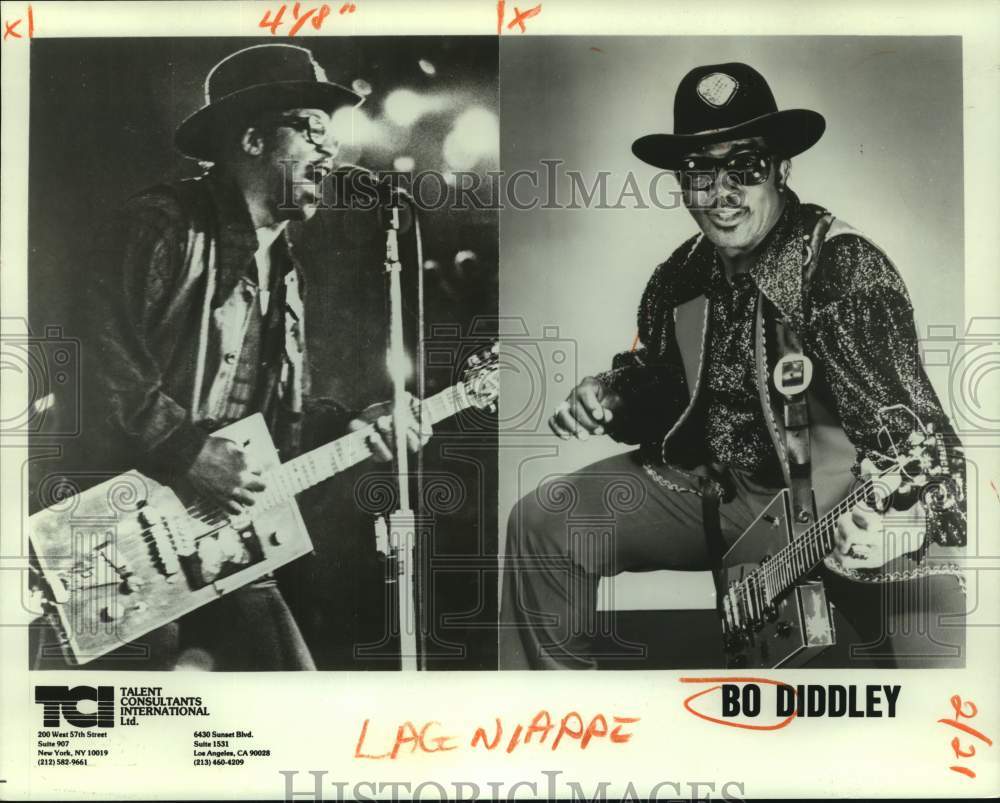 1987 Press Photo Bo Diddley, musician - noa97702 - Historic Images