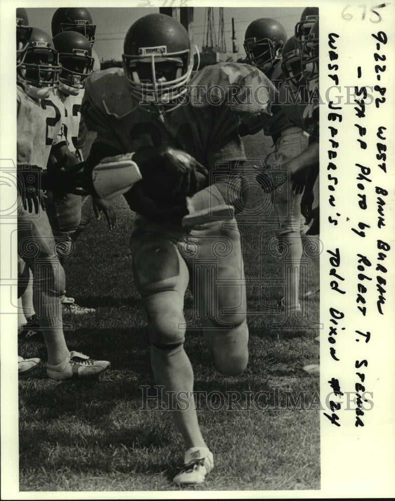 1982 Press Photo West Jefferson&#39;s Todd Dixon carries the football. - noa98368 - Historic Images