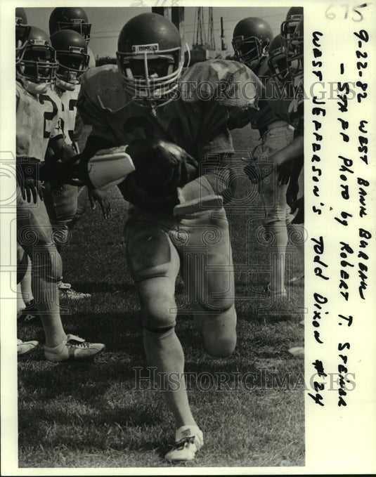 1982 Press Photo West Jefferson's Todd Dixon carries the football. - noa98368 - Historic Images
