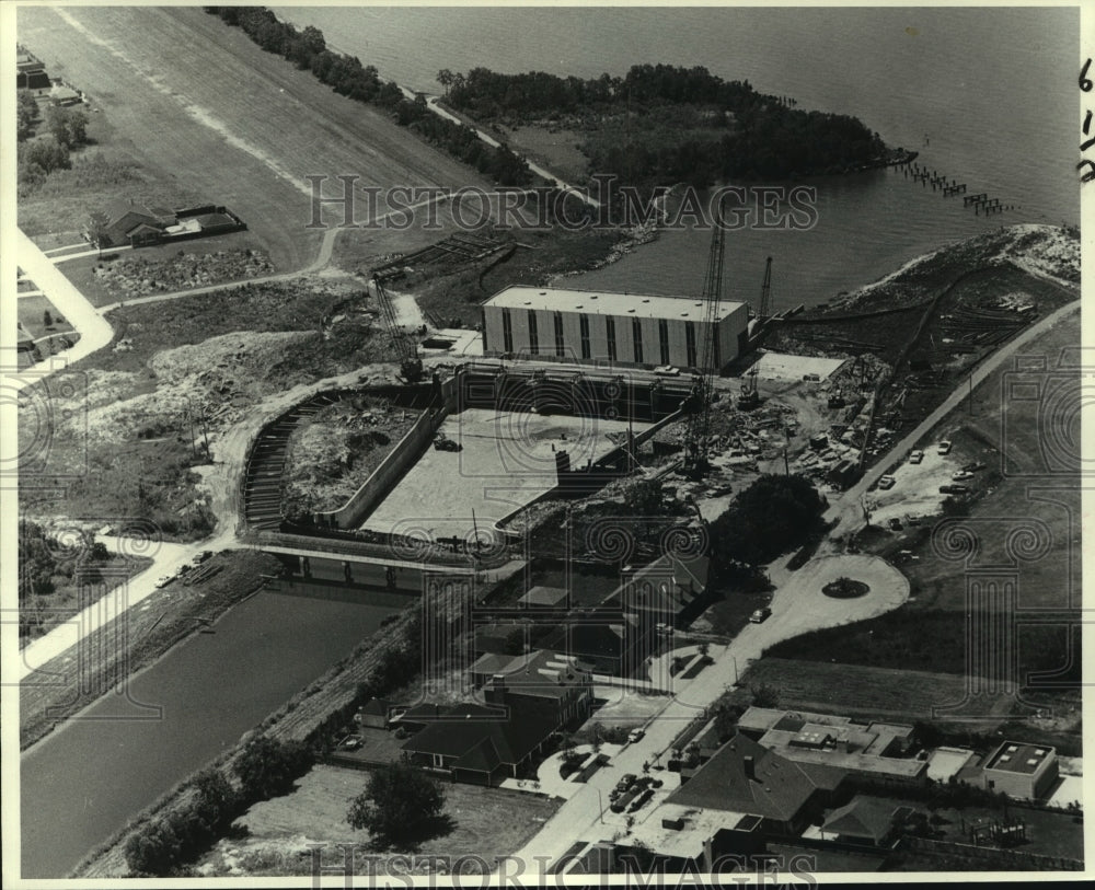 1983 Press Photo Aerial view of Elmwood pumping station at Elmwood Canal - Historic Images