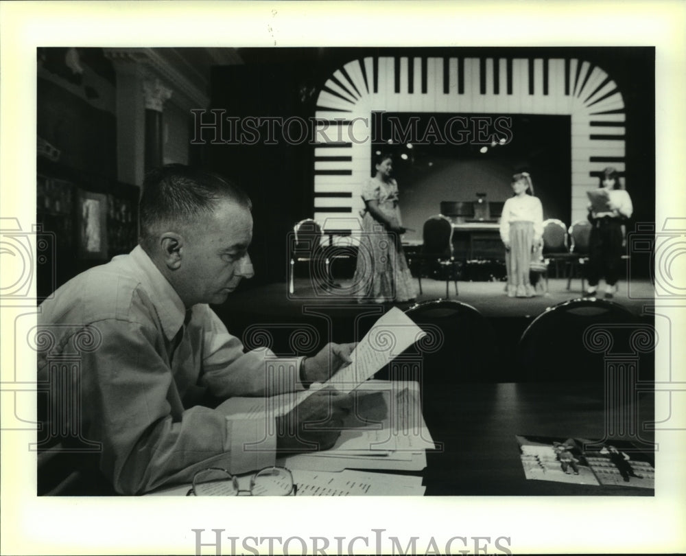 1991 Press Photo Joe Talluto Directs Rivertown Repertory Theater Acting Workshop - Historic Images